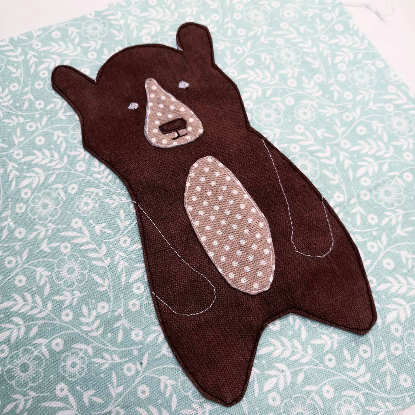 Appliqued cute little bear