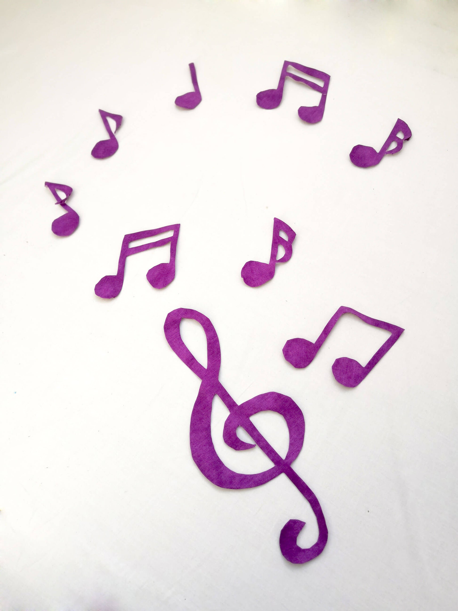 Music note and music key shapes available in music note applique outline from Magic Little Dreams