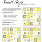 Introduction page of the Small Steps baby quilt pattern PDF, showing three quilt layout options, finished size 43" x 43", and skill level labeled as confident beginner