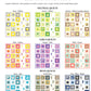 Color inspiration guide for a baby quilt pattern Small Steps with various color palettes.