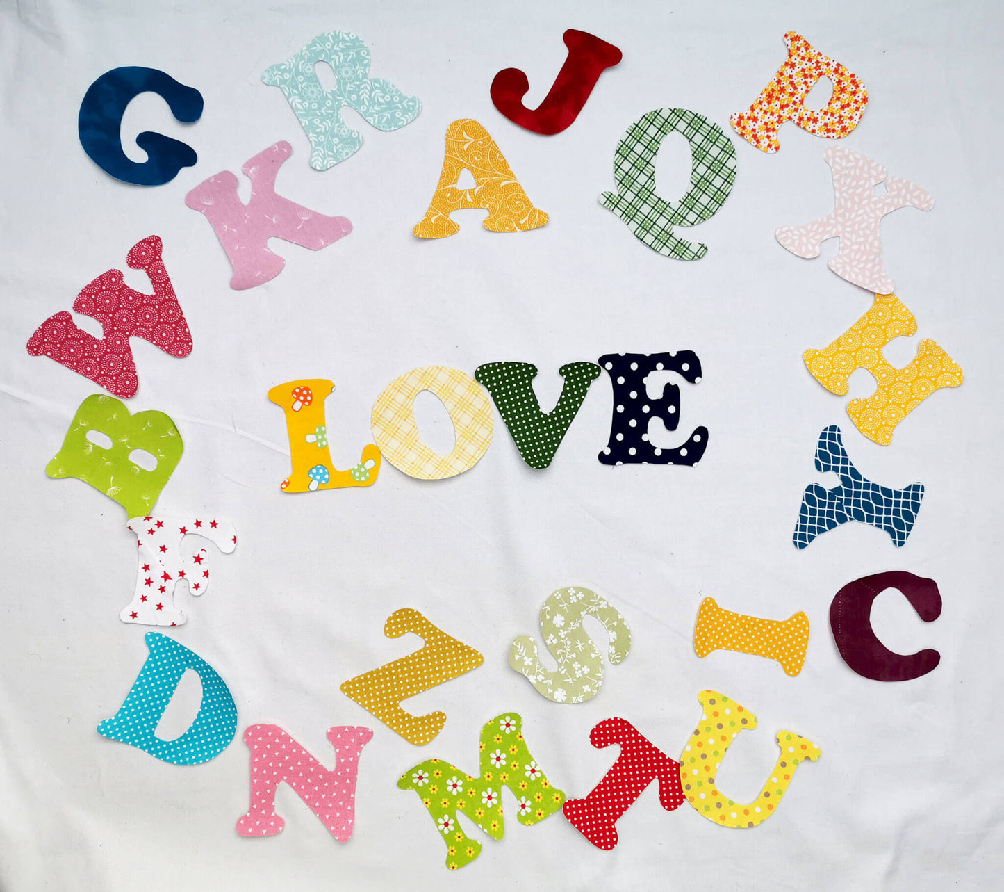 Capital letter applique shapes