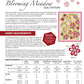 1st page of "Blooming "meadow" quilt pattern with fabric requirements