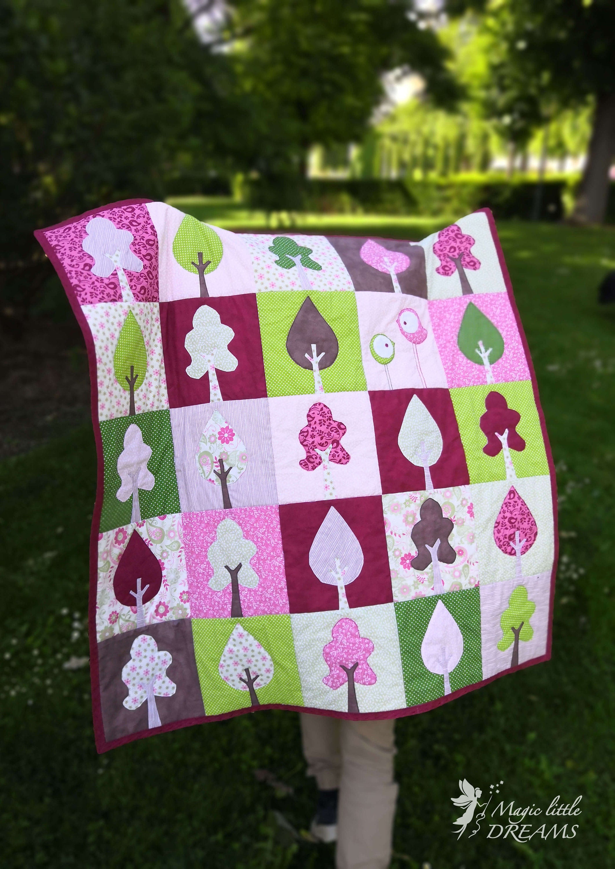 Baby Quilt shops | Woodland | Pink | Grey | Stars